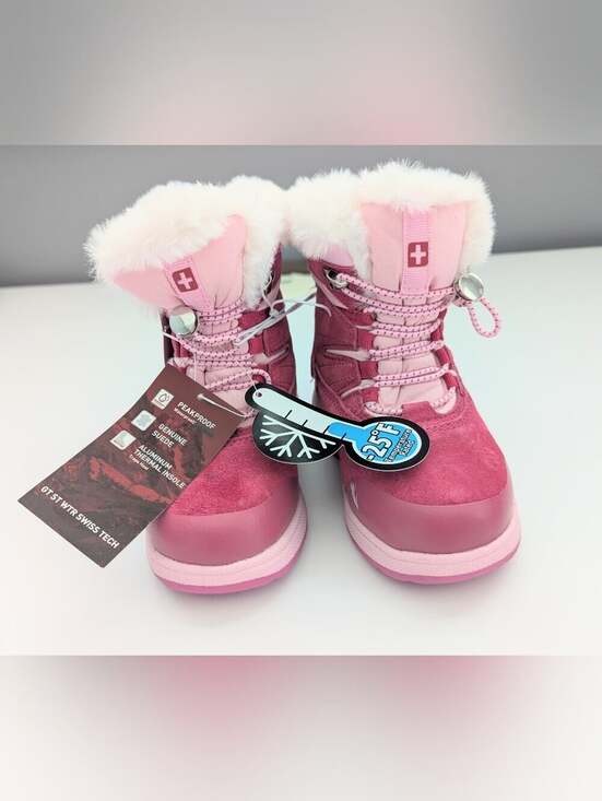 Swiss Tech Other - NWT Swiss Tech Girls' (Size9) Suede Waterproof Winter Snow Boots w/Faux Fur Cuff